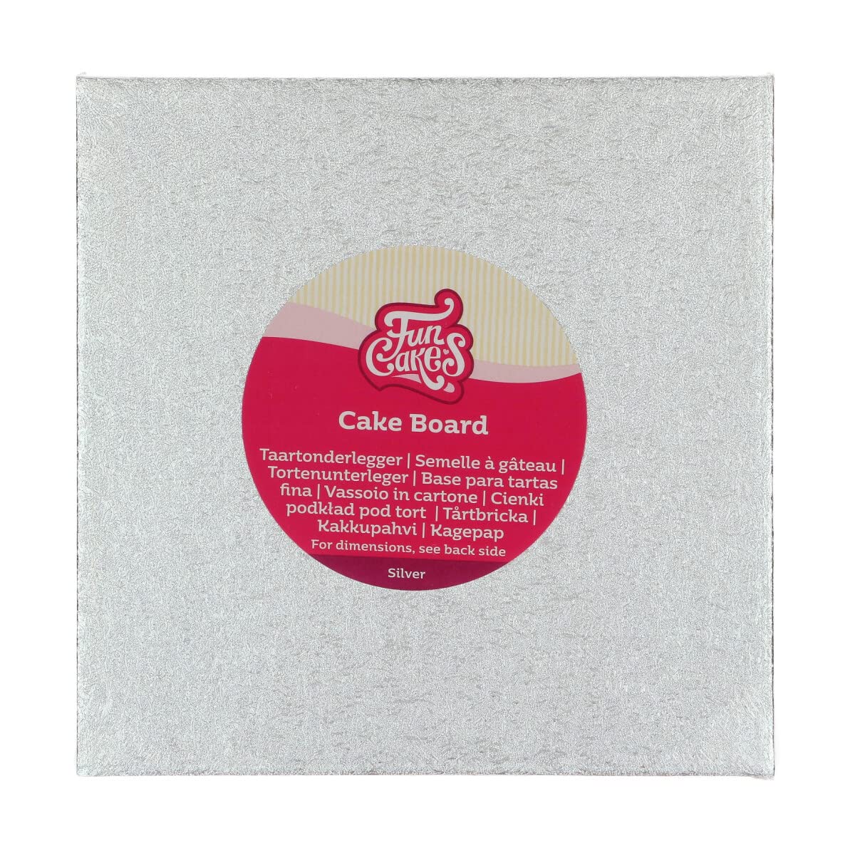funcakes-cake-board-square-tortenunterlage-silber-27-5x27-5-cm image 2