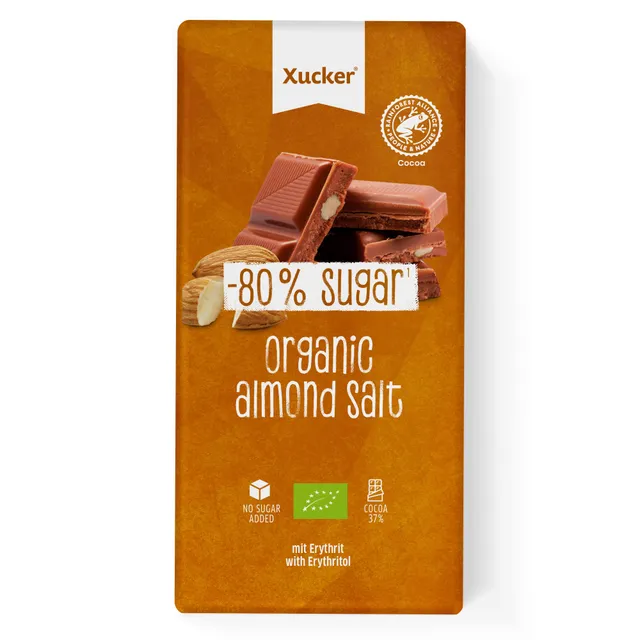 xucker-bio-schokolade-ohne-zucker-mandel-meersalz-100-g image 1